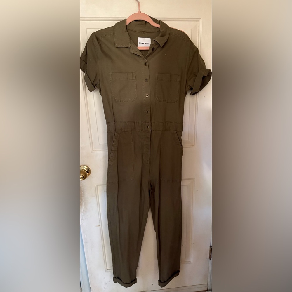 Celebrity Pink Khaki Utility Jumpsuit